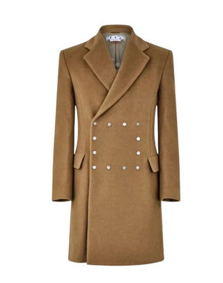 Off White Deve Tüyü Mıknatıs Kapamalı Palto