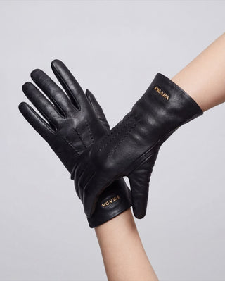 Prada Deri Metal Logolu Eldiven