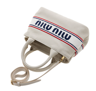 Miu Miu Canvas Kabartma Logo Kadın Çanta