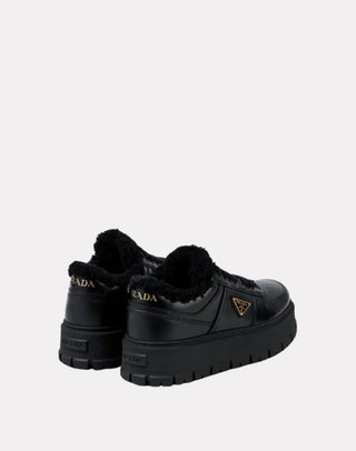 Kalın Taban Parlak Deri Kadın Sneakers