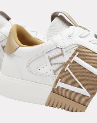 Logo-strap Beyaz Deri Erkek Sneakers