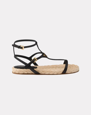 Triangle Logo Deri Kadın Sandalet