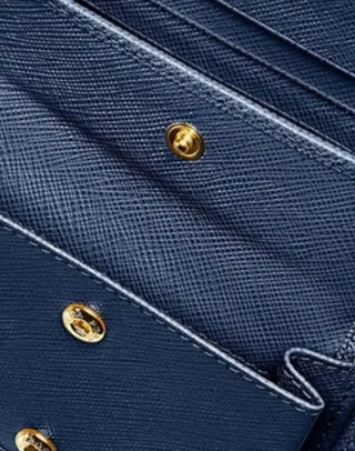 Saffiano Deri Metal Logolu Cüzdan