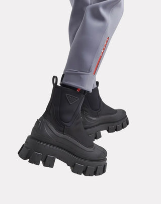 Kalın Taban Monolight Naylon Gabardin Kadın Bot