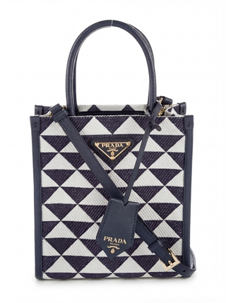 Prada Triangolo Jacquard Tote Çanta