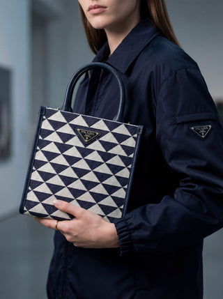 Prada Triangolo Jacquard Tote Çanta