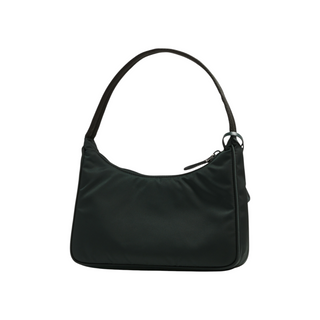 Planet Luxury Brands yeşil Re-Nylon kumaştan üretilmiş, metal logolu Re-Edition 2000 mini omuz çantası.
