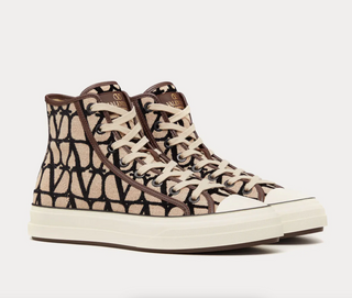Bej / Siyah Yüksek Bilekli Erkek Sneaker