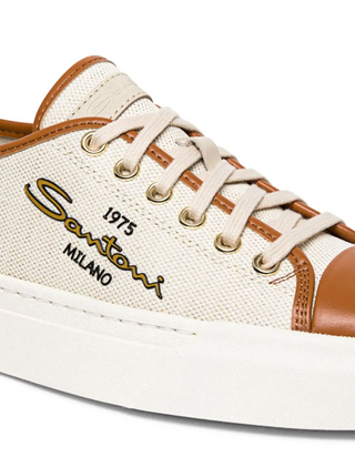 Caelum Kanvas ve Deri Alçak Profilli Sneaker