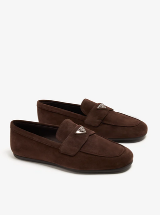 Prada Kahverengi Süet Erkek Loafer