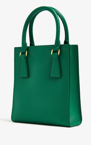 Prada Üçgen Logolu Yeşil Deri El Çantası