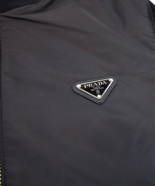 Prada Siyah Naylon Yün Fermuarlı Hırka