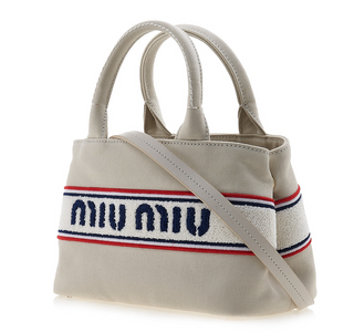 Miu Miu Canvas Kabartma Logo Kadın Çanta