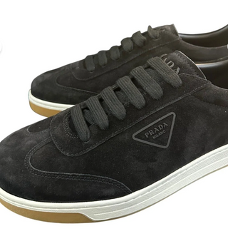 Prada Sport Süet Kabartma Logolu Siyah Sneakers