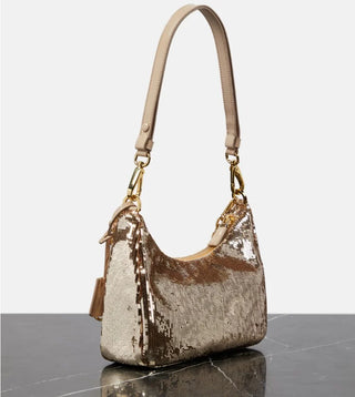 Payetli Metal Logolu Kolaltı ve Postacı  Çanta