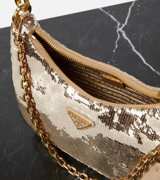 Payetli Metal Logolu Kolaltı ve Postacı  Çanta