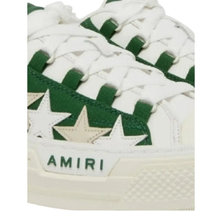 Planet Luxury Brands imzalı, yeşil ve beyaz renkli, yıldız detaylı Amiri erkek sneaker ayakkabı