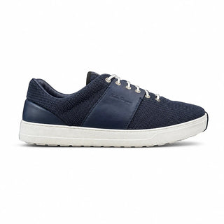 Planet Luxury Brands lacivert dokuma ve deri Ferragamo erkek sneaker, ortopedik iç tabanlı, İtalya üretimi.