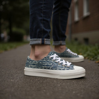Planet Luxury Brands Givenchy mavi desenli, kalın tabanlı ve yuvarlak burunlu erkek sneaker ayakkabı