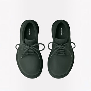 Planet Luxury Brands imzalı, haki renkli, deri Balenciaga Steroid erkek loafer ayakkabı üstten görünüm