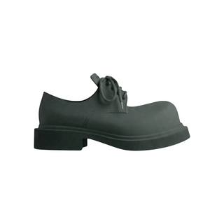 Planet Luxury Brands imzalı, haki renkli, deri, kalın tabanlı ve bağcıklı Balenciaga Steroid erkek loafer ayakkabı.