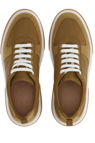 Planet Luxury Brands kahverengi, kalın tabanlı, yuvarlak burunlu ve yanları delikli detaylı erkek sneaker