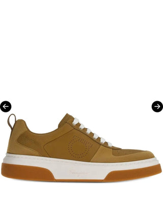 Planet Luxury Brands kahverengi, kalın kauçuk tabanlı, yan kısmında delikli logo detayı bulunan erkek sneaker.