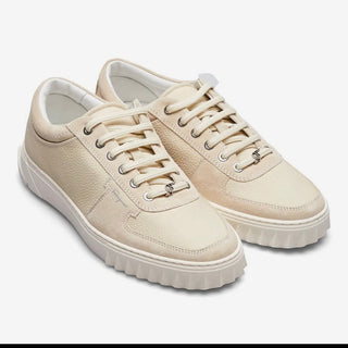 Planet Luxury Brands krem renkli, toka detaylı, yuvarlak burunlu ve kalın kauçuk tabanlı erkek sneaker ayakkabı.