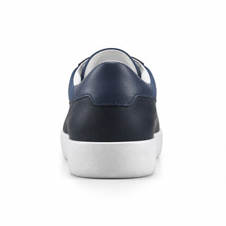 Planet Luxury Brands lacivert renkli, kalın kauçuk tabanlı ve %100 deri erkek sneaker ayakkabı arka görünümü