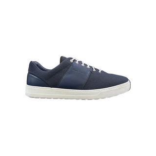 Planet Luxury Brands lacivert dokuma kumaş ve deri detaylı Ferragamo erkek sneaker, ortopedik tabanlı İtalyan tasarım