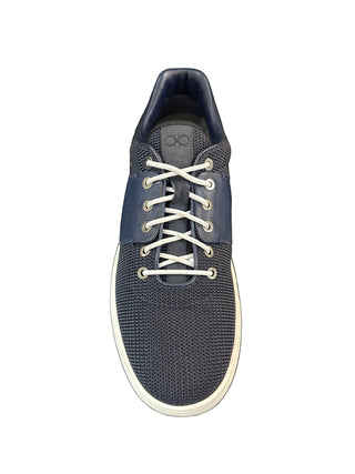 Planet Luxury Brands lacivert dokuma ve deri detaylı, ortopedik iç tabanlı Ferragamo erkek sneaker ayakkabı.
