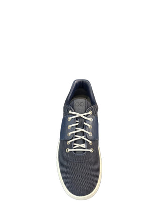 Planet Luxury Brands lacivert dokuma ve deri detaylı, ortopedik iç tabanlı Ferragamo erkek sneaker ayakkabı.