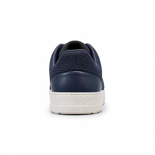 Planet Luxury Brands Ferragamo lacivert dokuma ve deri erkek sneaker ayakkabı arka görünümü