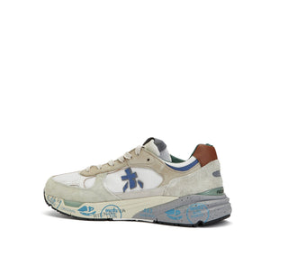 Planet Luxury Brands Premiata Mase krem rengi, logo detaylı, kauçuk tabanlı ve çok renkli erkek sneaker ayakkabı