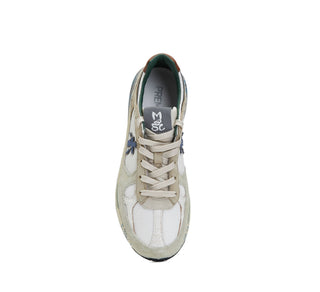 Planet Luxury Brands Premiata Mase krem renkli, yuvarlak burunlu, logo detaylı ve kauçuk tabanlı erkek sneaker