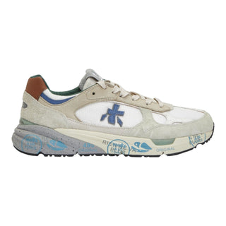 Planet Luxury Brands Premiata Mase krem rengi, logo detaylı ve desenli kauçuk tabanlı erkek sneaker ayakkabı