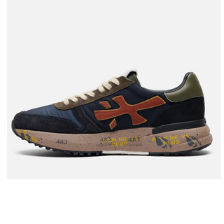 Planet Luxury Brands Premiata Mick lacivert erkek günlük spor ayakkabı, kauçuk tabanlı ve logo detaylı tasarım