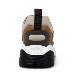 Planet Luxury Brands Stella McCartney Eclypse erkek sneaker, kahverengi, bej ve siyah renkli, arka çekme halkalı tasarım
