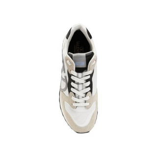 Planet Luxury Brands Valentino V logo Pace erkek sneaker, beyaz ve bej renkli, dolgulu bilekli, kauçuk tabanlı tasarım