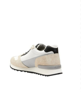 Planet Luxury Brands Valentino V logo Pace erkek sneaker, bej süet ve beyaz file detaylı, kauçuk tabanlı spor ayakkabı