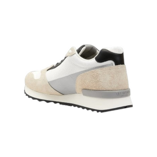 Planet Luxury Brands Valentino V logo Pace erkek sneaker, bej süet ve beyaz file detaylı, kauçuk tabanlı spor ayakkabı
