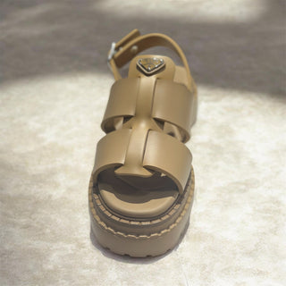 Prada Kahverengi Monolith Kauçuk Sandalet