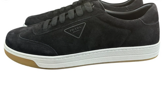 Prada Sport Süet Kabartma Logolu Siyah Sneakers